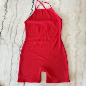 Wild Fable Vibrant Red Ribbed Romper